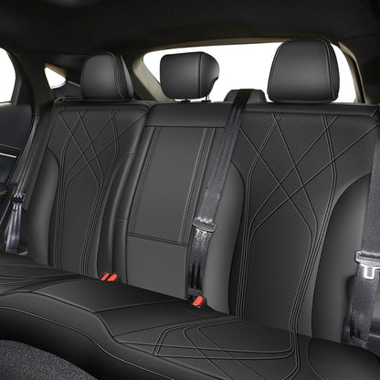 AOMSAZTO Seat Covers for Ford Mustang Coupe 2015 2016 2017 2018 2019 2020 2021 2022 2023 2024 2025 2026, Custom Fit Full Set Faux Leather (New Red)