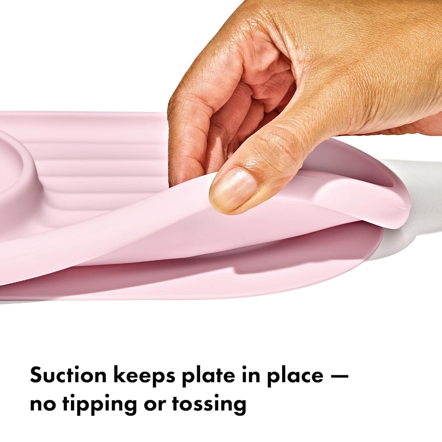 OXO Tot Textured Suction Plate & Spoons Set, Baby Led Weaning Supplies