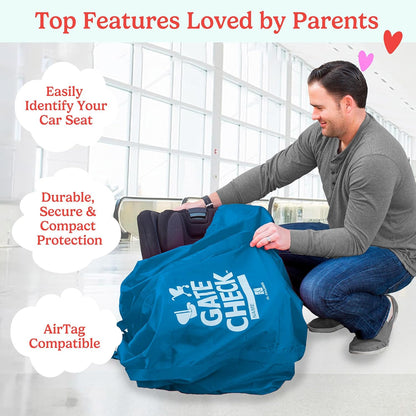 J.L. Childress Gate Check Bag for Single & Some Double Strollers - Travel Bag for Airplane, Fits Most Standard Baby Strollers, Airport Accessories for Gate Check, Flying Essentials - Red