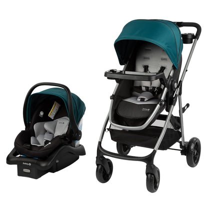 Safety 1st Grow and Go Flex 8-in-1 Car Seat Stroller Combo, Baby Stroller Travel Systems for Infants 4-30 lbs, Stroller and Carseat Combo Set, Night Rider
