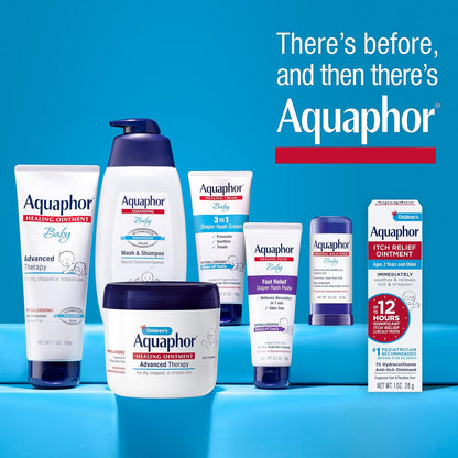Aquaphor Children's Advanced Therapy Healing Ointment, 41% Petrolatum Skin Protectant Ointment for Minor Wound Care, Chapped or Cracked Skin and Lips, 14 Oz Jar