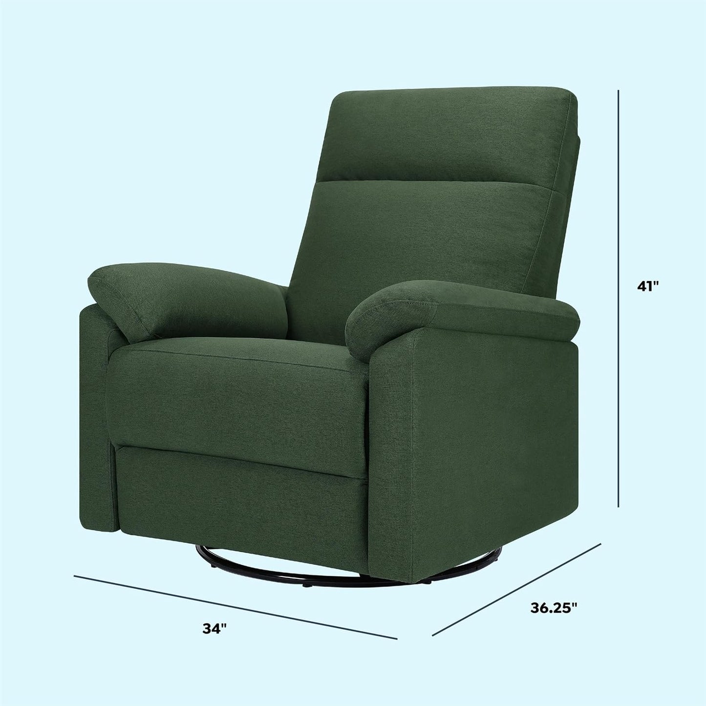 Davinci Suzy Glider Recliner Nursery Chair - Glider Rocking Chair for Nursery and Living Room - GREENGUARD Gold, FSC & Certi-PUR US Certified - 360° Swivel Rocker Recliner Chair (Cozy Cream Boucle)