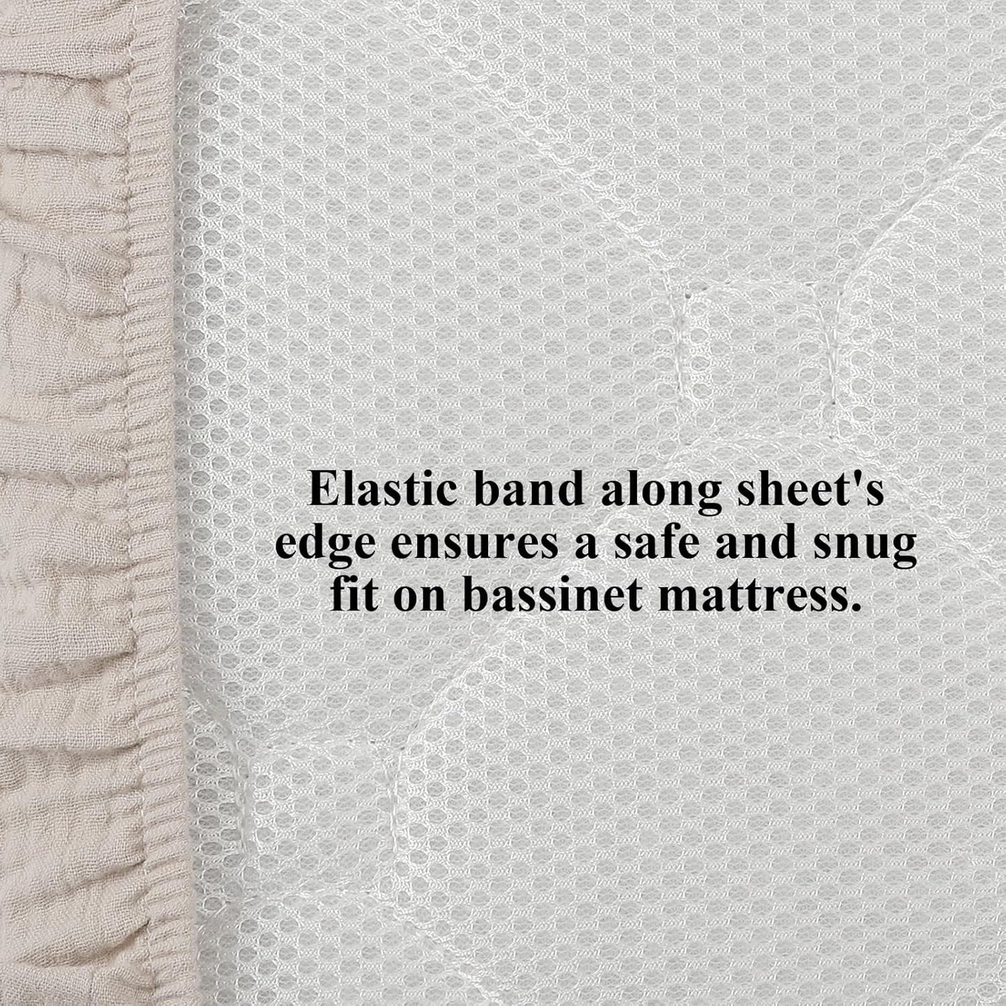 Onacosht Muslin Bassinet Sheets 33" x 19" Compatible with Mika Micky, KoolaBaby (3 in 1), BabyBond, HARPPA and RICUTON Bedside Bassinet, 2 Pack for Baby Boy and Girl, Natural and Rainbow