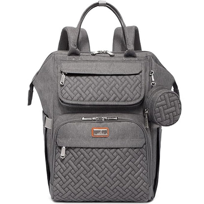 BabbleRoo Diaper Bag Backpack, Multifunction Large Bags with Changing Pad & Stroller Straps & Pacifier Case, Unisex Stylish Travel Back Pack Nappy Changing Bag for Moms Dads (Dark Gray)