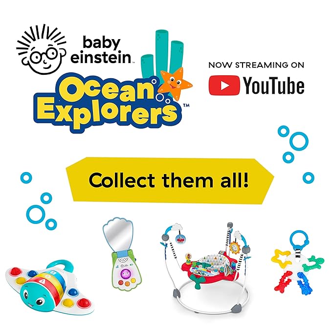 Baby Einstein Ocean Explorers Airplane Adventure 2-in-1 Interactive Baby Jumper Activity Center with Lights Ages 6 Months +, Max Weight 25 lbs., Unisex
