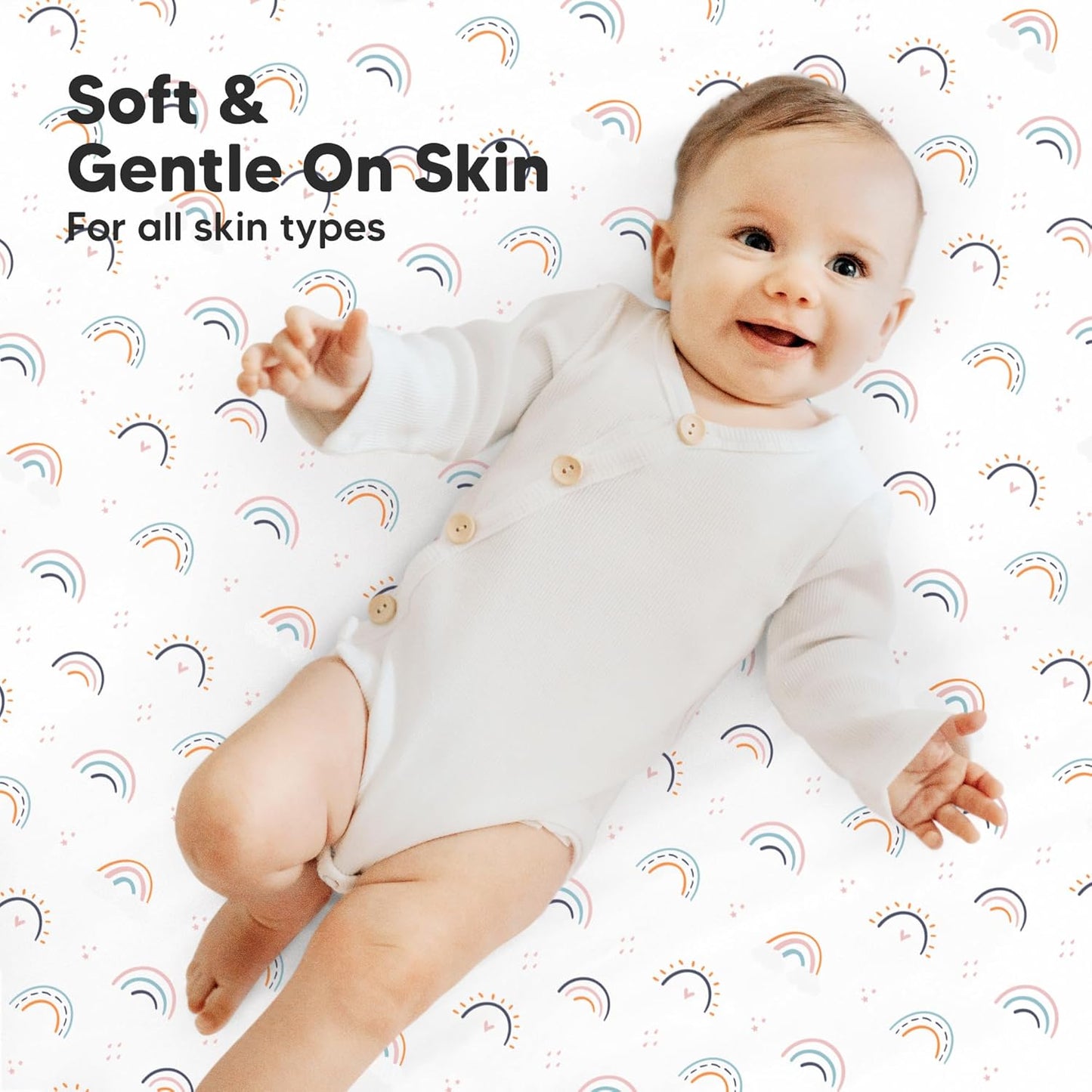 2-Pack Mini Crib Sheets Fitted - 38x26 Pack N Play Sheets for Pack and Play Mattress, Organic Cotton, Soft & Breathable Playard Bedding, Neutral Mini Toddler Bed Cover for Boys, Girls (Dragon Tale)