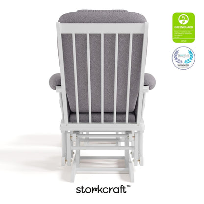 Storkcraft Tuscany Glider with Ottoman (Black/Gray) — GREENGUARD Gold Certified, Bonus Lumbar Cushion Included, Solid Wood Base, Smooth Motion, Award-Winning Nursery Rocking Chair, Glider and Ottoman