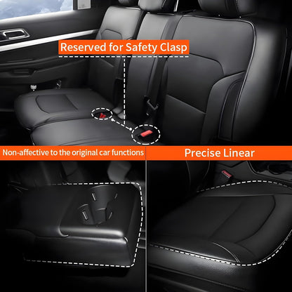 AOMSAZTO Seat Covers for Ford Mustang Coupe 2015 2016 2017 2018 2019 2020 2021 2022 2023 2024 2025 2026, Custom Fit Full Set Faux Leather (New Red)