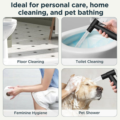Handheld Bidet Sprayer for Toilet, Stainless Steel Jet Spray Kit Adjustable Pressure, Leak-Proof Jet Spray, Feminine Wash & Muslim Shower, Wall/Toilet Mount, Used for RV Toilets