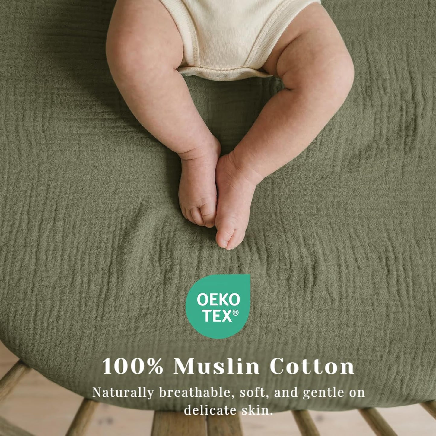 Muslin Bedside Sleeper Bassinet Fitted Sheets, 3 Pack Cotton Baby Sheet for Boys & Girls, Soft, Compatible with Baby Delight, Dream On Me, AMKE and Other Rectangle Mattress (Nightfall Blue)