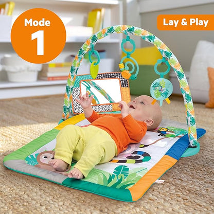 Bright Starts Tropical Treetop Baby Activity Gym & Tummy Time Mat, Ages Newborn & Up