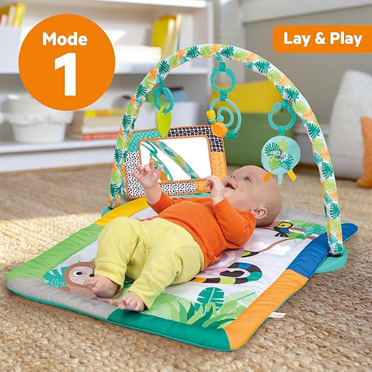 Bright Starts Tropical Treetop Baby Activity Gym & Tummy Time Mat, Ages Newborn & Up