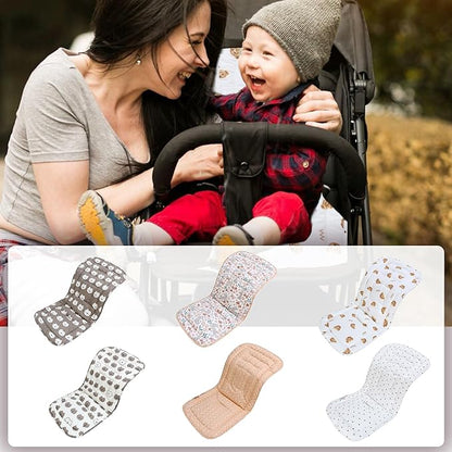 Baby Stroller Cushion,Infant Car Seat Insert-Reversible Universal Breathable and Soft Newborn Stroller Mat,100% Cotton Cover Toddler Seat Pad Liner-34x78cm,1 Pack(Bears)