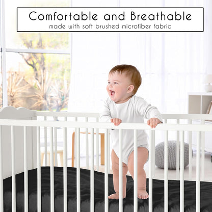 Sweet Jojo Designs 2-Piece Baby Bassinet Sheets Set (Black/White Gingham Checkered Plaid) for Boy/Girl, Infant Newborn Nursery, Oval, Rectangle & Hourglass Mattress (Solid Onyx & Classic Checkerboard)