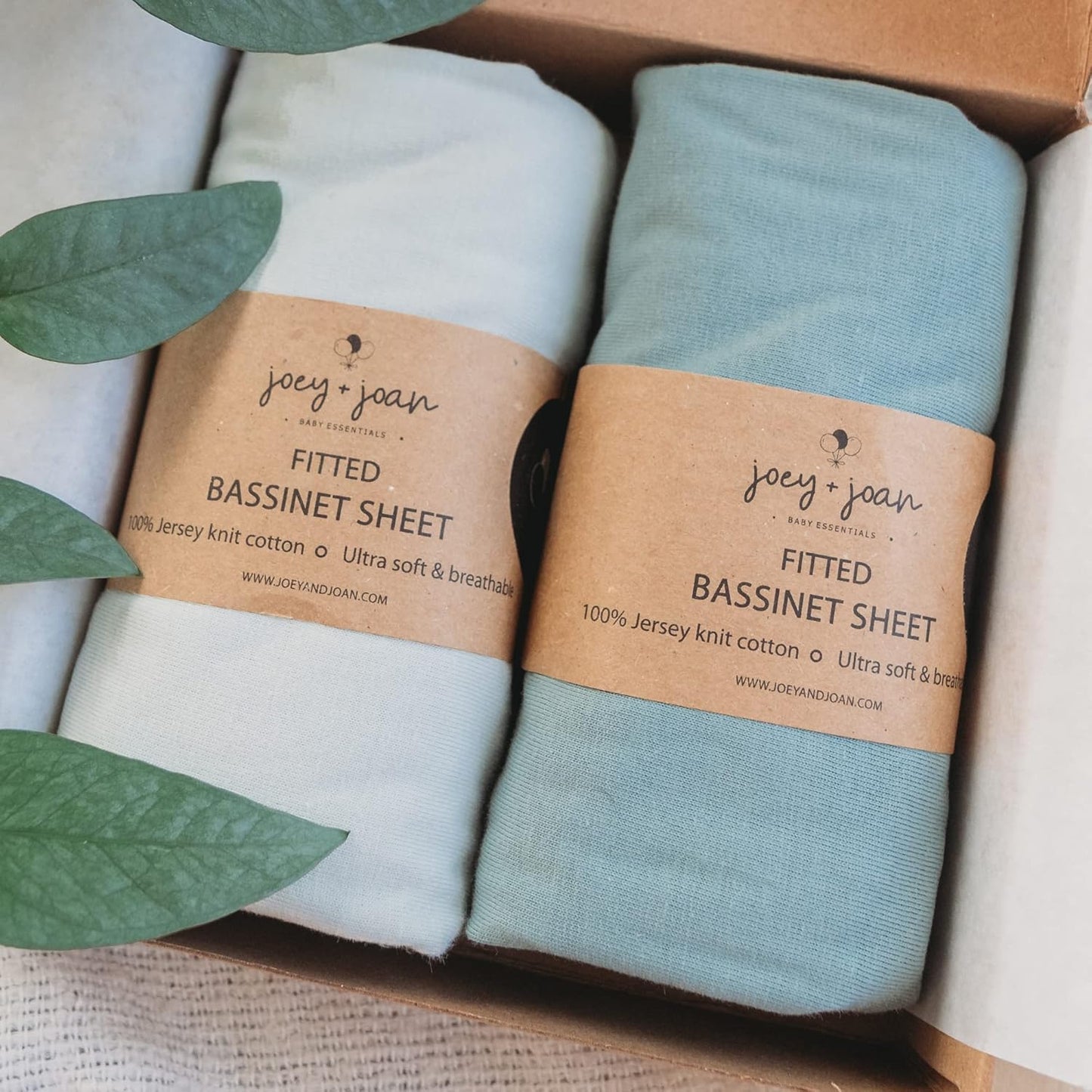 Bassinet Fitted Sheets 33x20 for Baby Beside Dreamer Bassinet & Bedside Sleeper – Snuggly Soft 100% Jersey Cotton – Dusty Blue + Navy – 2 Pack