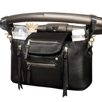 miss fong Universal Stroller Organizer with Insulated Cup Holder Stroller Caddy Baby Storage Bag with Adjustable Strap, Fits for like Uppababy, Baby Jogger, Britax, Umbrella