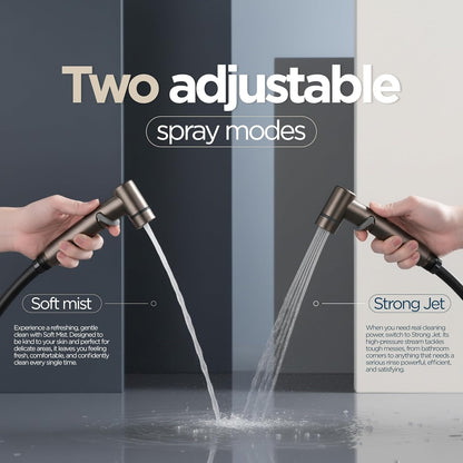 Aqua Earth Handheld Bidet Sprayer for Toilet Baby Cloth Diaper Spraying Kit Bathroom Toilet Bidet Attachment Set for Bathing Pets and Feminine Hygiene Gray