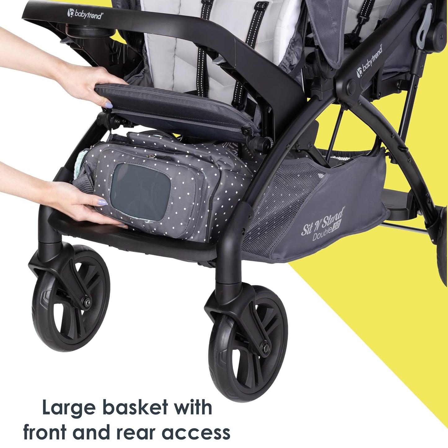Baby Trend Sit N' Stand® Double 2.0 Stroller, Dash Black
