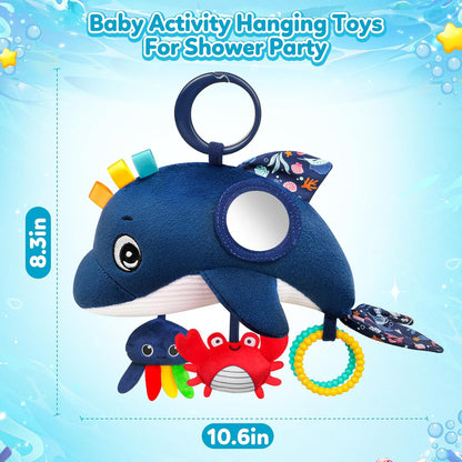 TSYAN Car Seat Toys for Babies 0-6 Months Boy,Baby Spiral Hanging Plush Activity Toys Thank You Gifts for Newborn 0 3 6 9 12 Months Baby Boys Girls