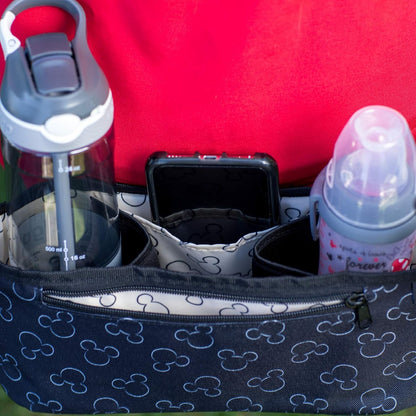 Disney Baby by J.L. Childress Cargo 'N Drinks Parent Tray - Baby Stroller Cup Holder, Essential Travel Accessories, Stroller Caddy Organizer, Fits UPPAbaby, Doona, Nuna, & More - Mickey Mouse