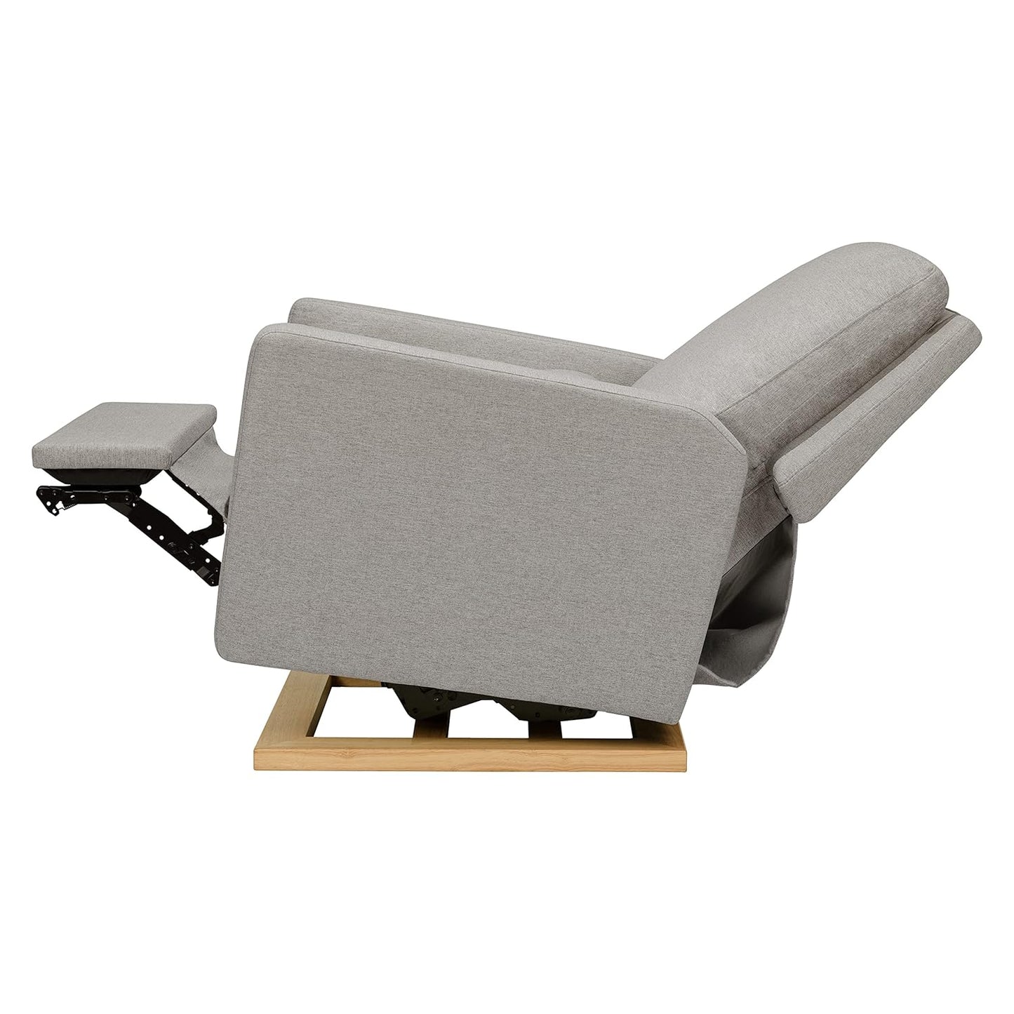 Babyletto Sigi Electronic Power Recliner & Swivel Glider with USB Port in Performance Beach Eco-Weave with Light Wood Base, Water Repellent & Stain Resistant, Greenguard Gold and CertiPUR-US Certified