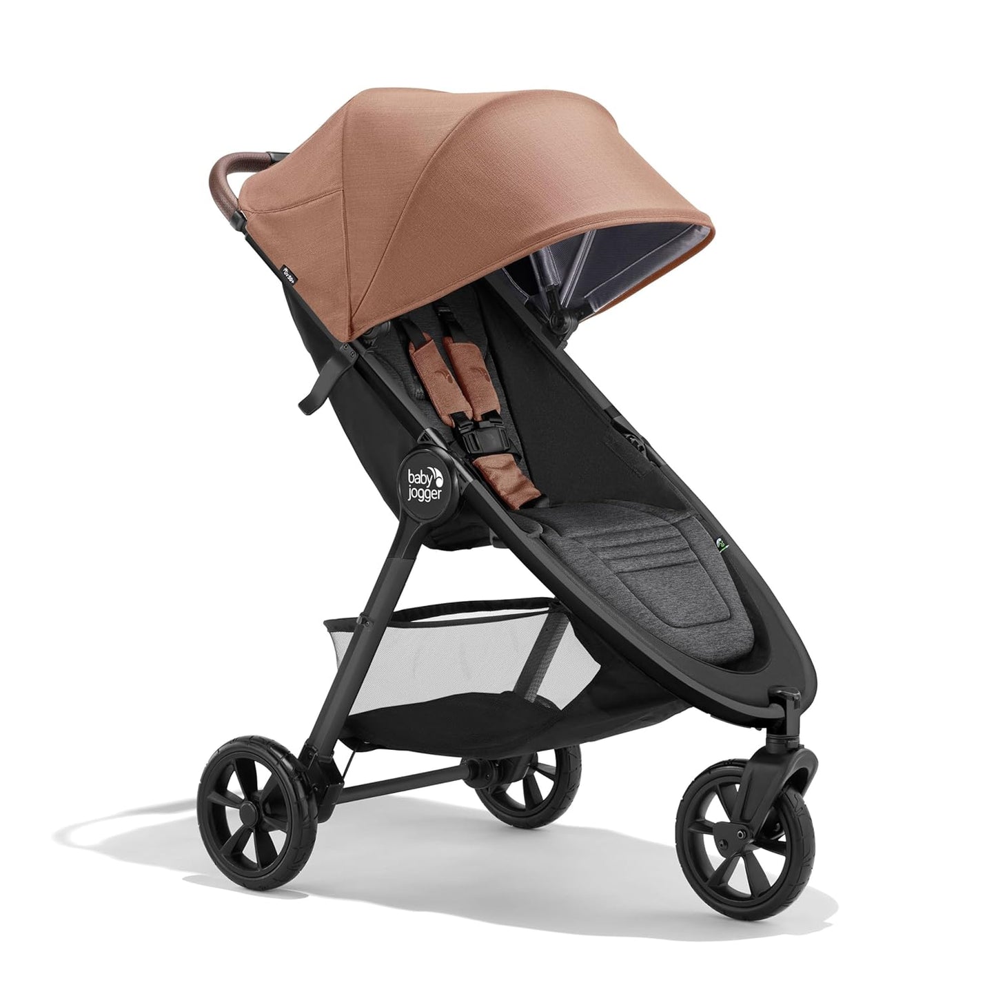 Baby Jogger City Mini GT3 All Terrain Baby Stroller with Forever Air Rubber Tires, All Wheel Suspension, Lightweight Stroller with Magnetic Buckle, No-Rethread Harness, and Foot Brake, Frosted Ivory