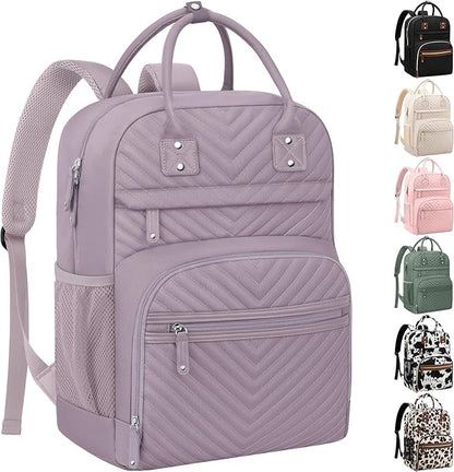 Tenot Diaper Bag Backpack for Women Large Capacity with Insulated Pockets Multifunctional Diaper Bags For Baby Girl Boy Waterproof Baby Bags For Mama Maternity Travel Bag Purple