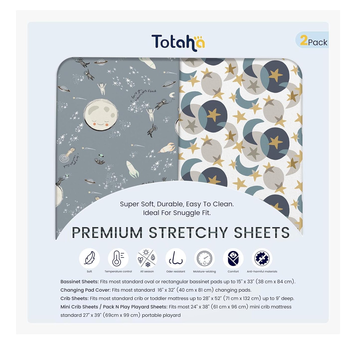 TotAha Premium Stretchy Bassinet Sheets for Baby Girl, Silky Comfort Cradle Sheets Fitted 18 x 36 for Oval, Rectangular, Hourglass Mattress, Hypoallergenic, Buttery Soft 2-Pack (Floral & Pale Pink)