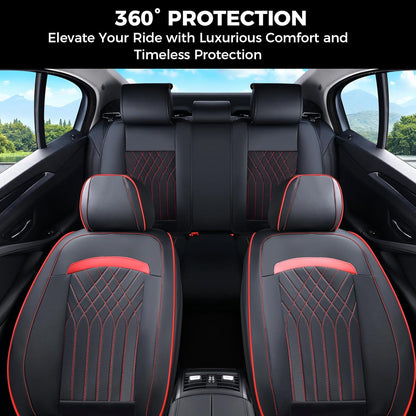 FLORICH Car Seat Covers Front Seat, Leather Seat Covers for Cars, Car Seat Protector Waterproof, Universal Automotive Seat Covers, Front Car Seat Cover Fit for Most Sedans SUV Pick-up Truck