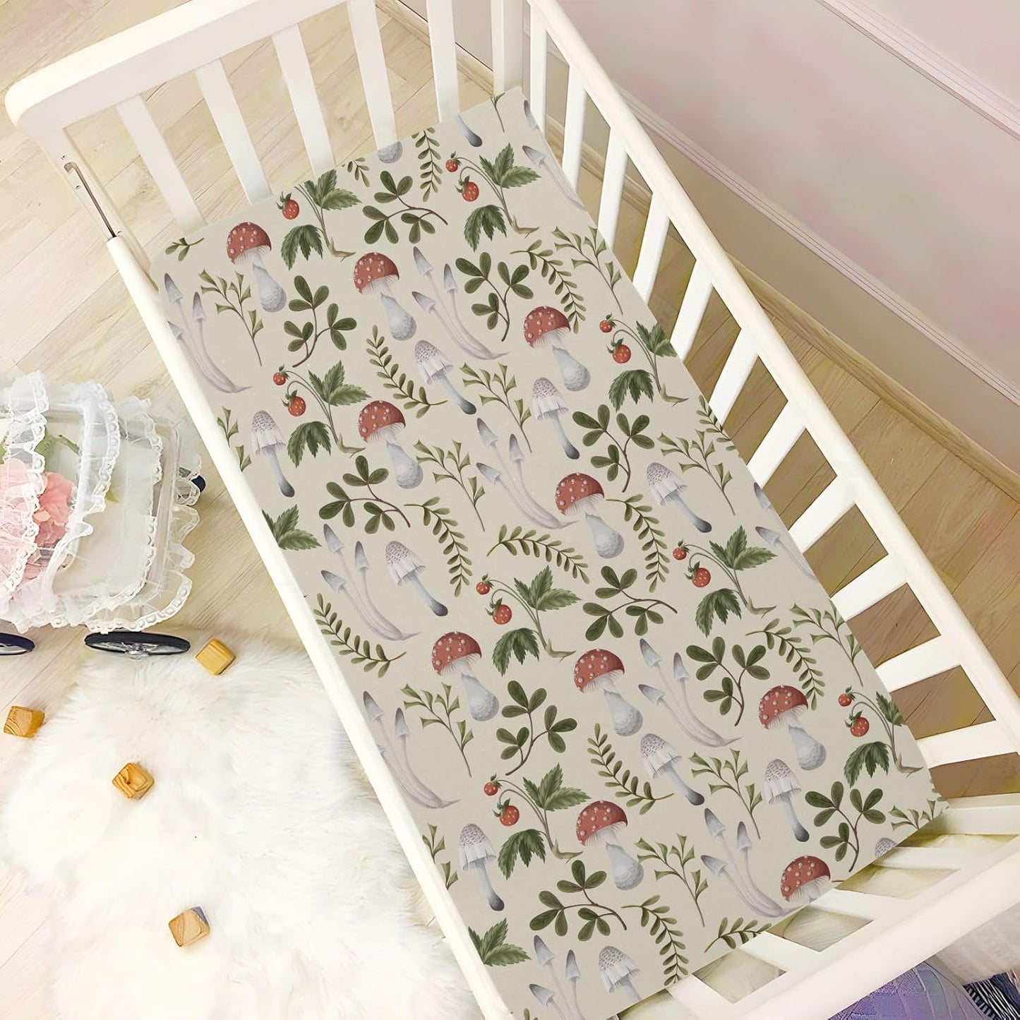 Fitted Crib Sheets Turtle Sea Horse Stretchy Portable Playard Sheets for Baby Toddler, Breathable Soft Mini Crib Mattress 39 x 27 in for Boys and Girls