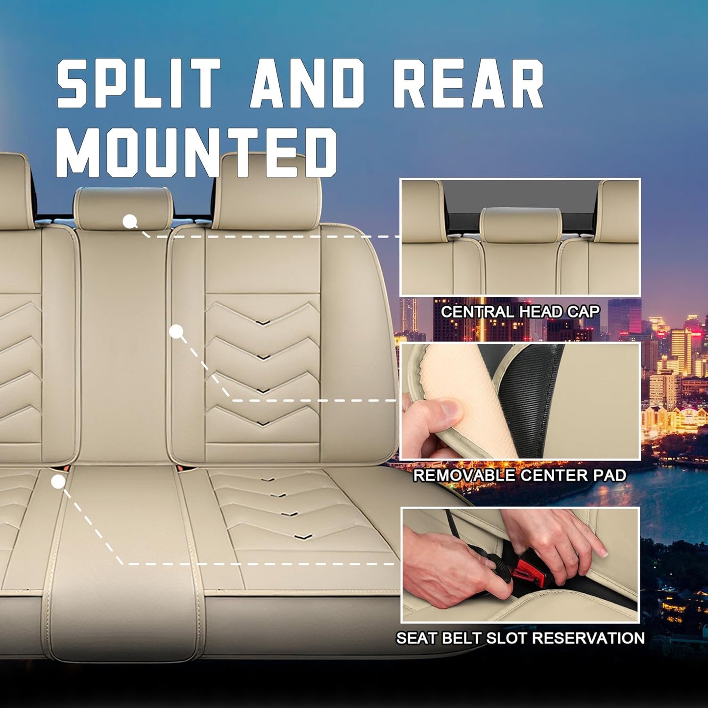 CTDS Car Seat Covers for MINI Convertible 2013-2026, Stylish Sport Seat Covers, Premium Nappa Leather Car Seat Cover. Automobile Seat Covers Sets.(Luxury 5 Seats/Beige)