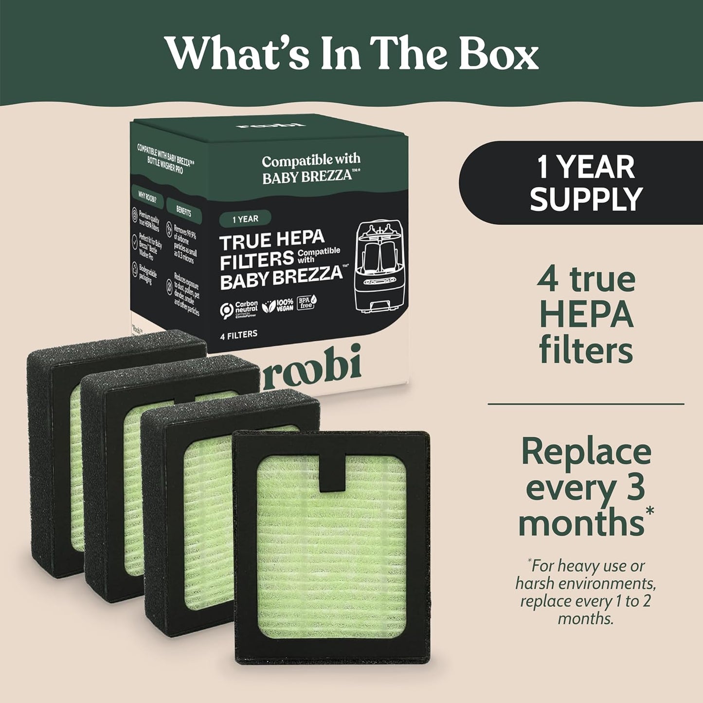Roobi Descaling Solution Compatible with Baby Brezza. Specially Formulated to Clean & Descale Baby Appliances. Up to 2 Uses per Bottle, 2 Pack. Carbon Neutral.