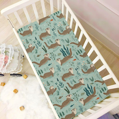 Baby Crib Sheet Cute Goose Flowers Crib Mattress for Boys and Girls Playard Sheet Soft Breathable Fitted Baby Mattress Cover 52x28in