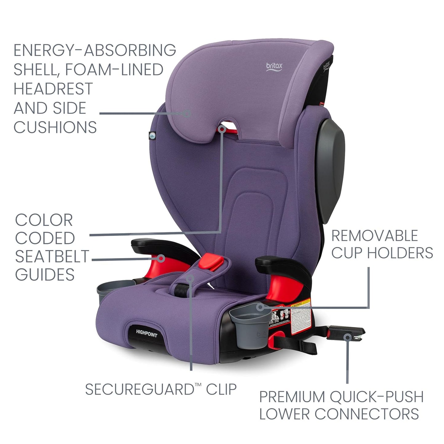 Britax Skyline 2-Stage Belt-Positioning Booster Car Seat, Dusk - Highback and Backless Seat