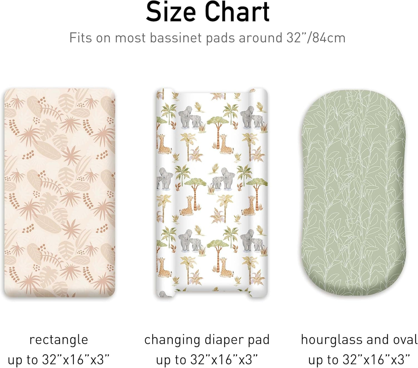 Bedside Sleeper Bassinet Fitted Sheets 20 x 33, 3 Pack Baby Delight Beside Me Dreamer,Babybond,Jimglo,koola,cowiewie,fodoss, Dream On Me Baby Square Bassinet, Pink Animal
