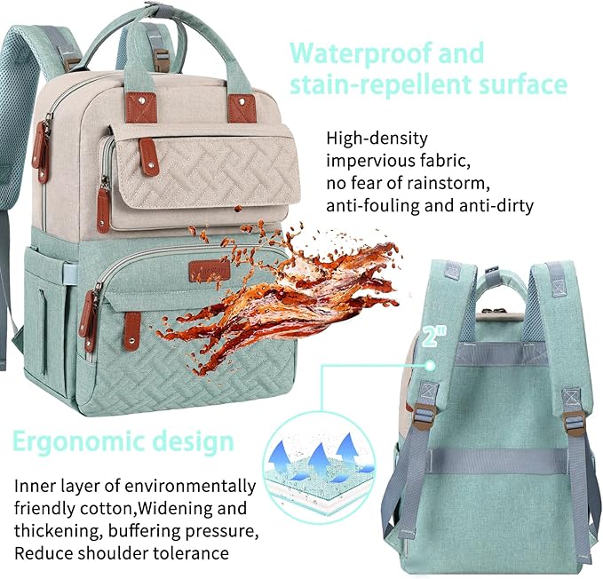 Legestori Diaper Bag Backpack, Baby Diaper Bag for Girls Boys, Multipurpose Baby Backpack for Women, Large Baby Essentials Travel Bag with Insulated Pockets and Stroller Straps