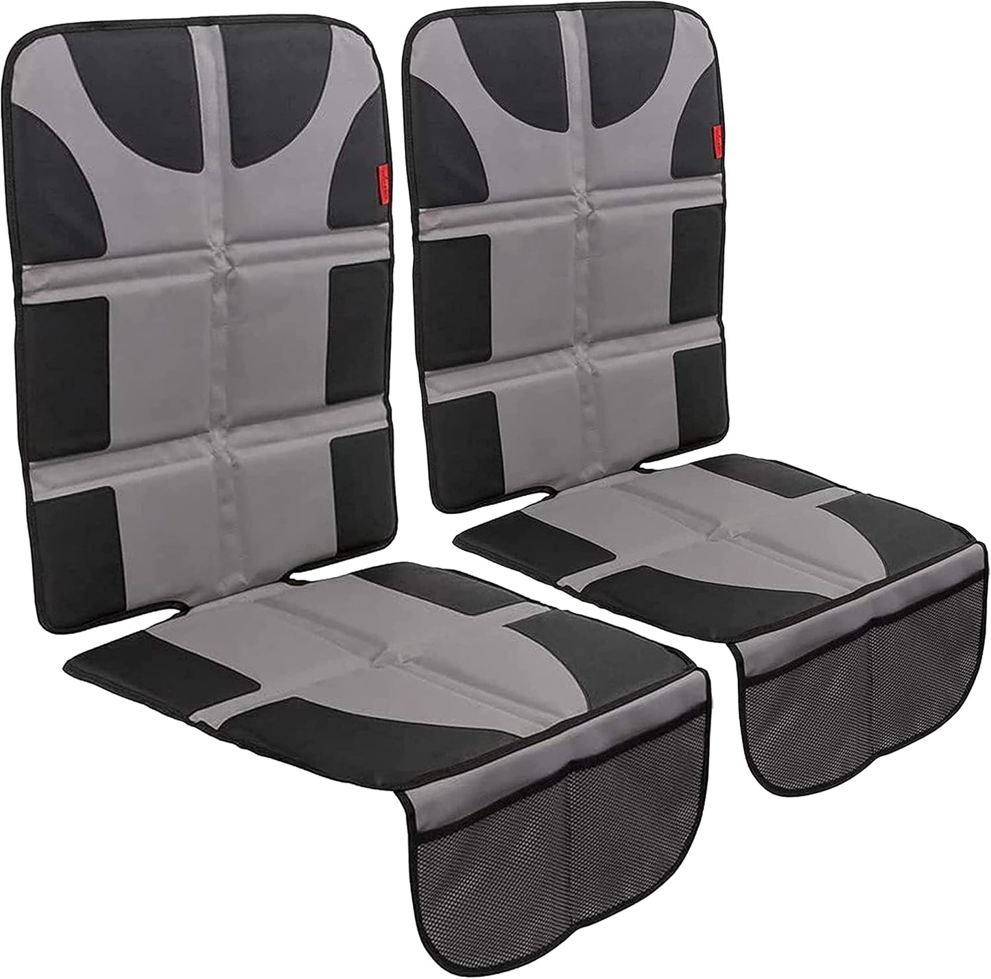 Lusso Gear Car Seat Cover & Protector - 2-Pack Waterproof Non-Slip Protector - Mesh Pocket Organizer - Universal Fit for Convertible & Toddler Car Seats, Black