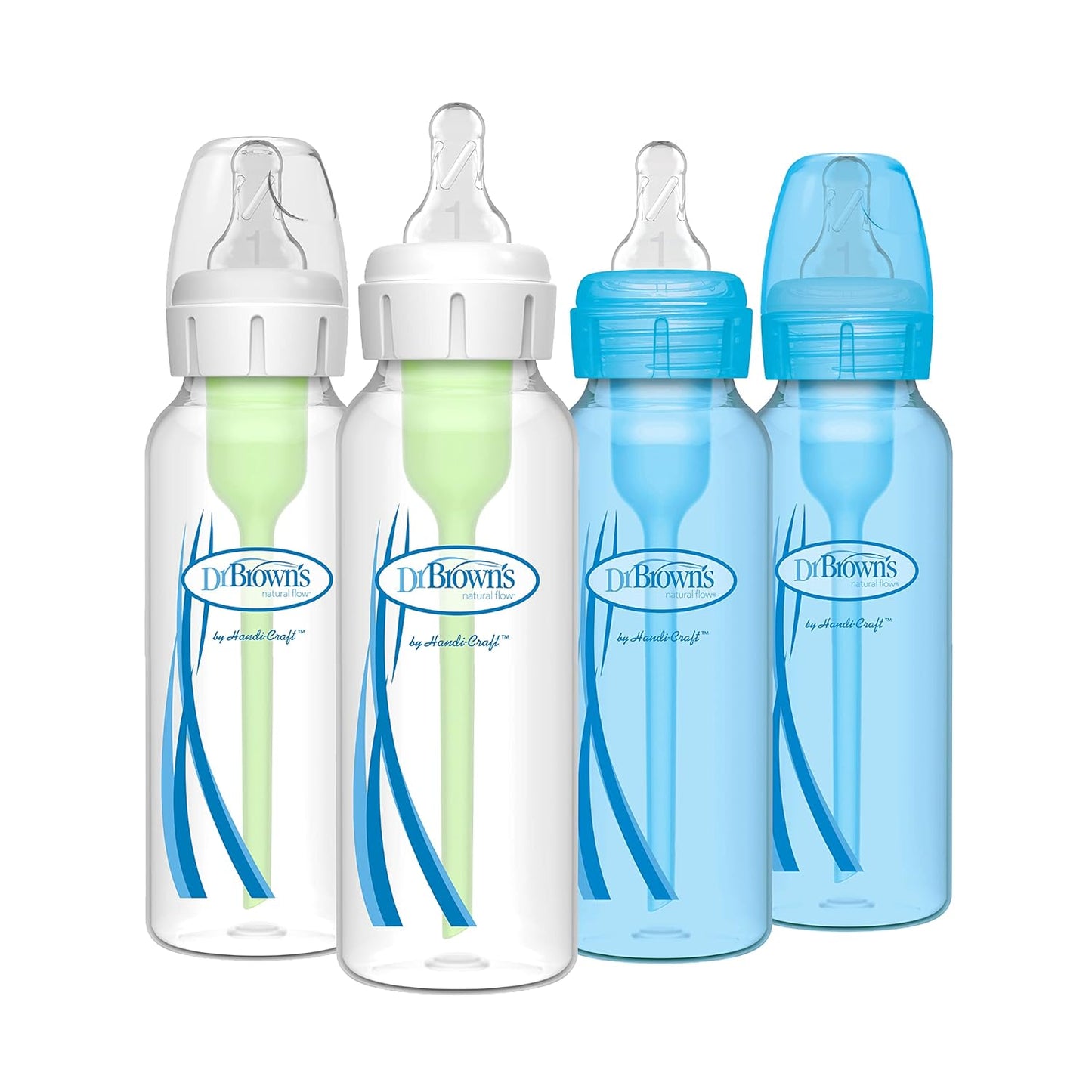 Dr. Brown’s Anti-Colic Options+ Narrow Baby Bottles, 0m+ Level 1 Nipple - Baby Bottle to Reduce Colic (3 Pack), Purple 8 oz