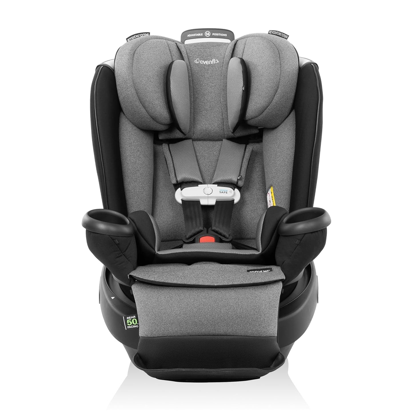Evenflo Gold Revolve360 Extend All-in-One Rotational Car Seat with SensorSafe (Onyx Black)