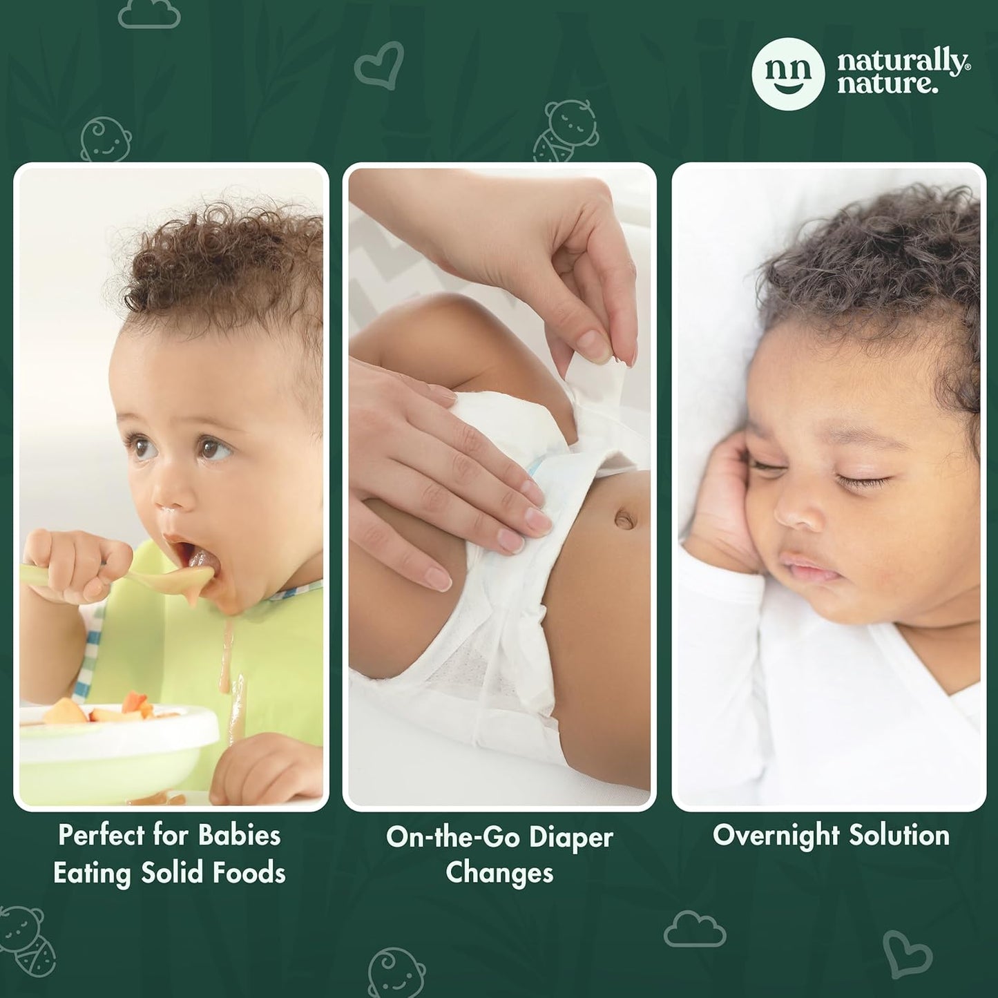 Naturally Nature Disposable Cloth Diaper Liners, Unscented, Fragrance-Free, Chlorine Free Diaper Inserts - 200 Count - (2 Rolls, 100 Sheets per Roll)