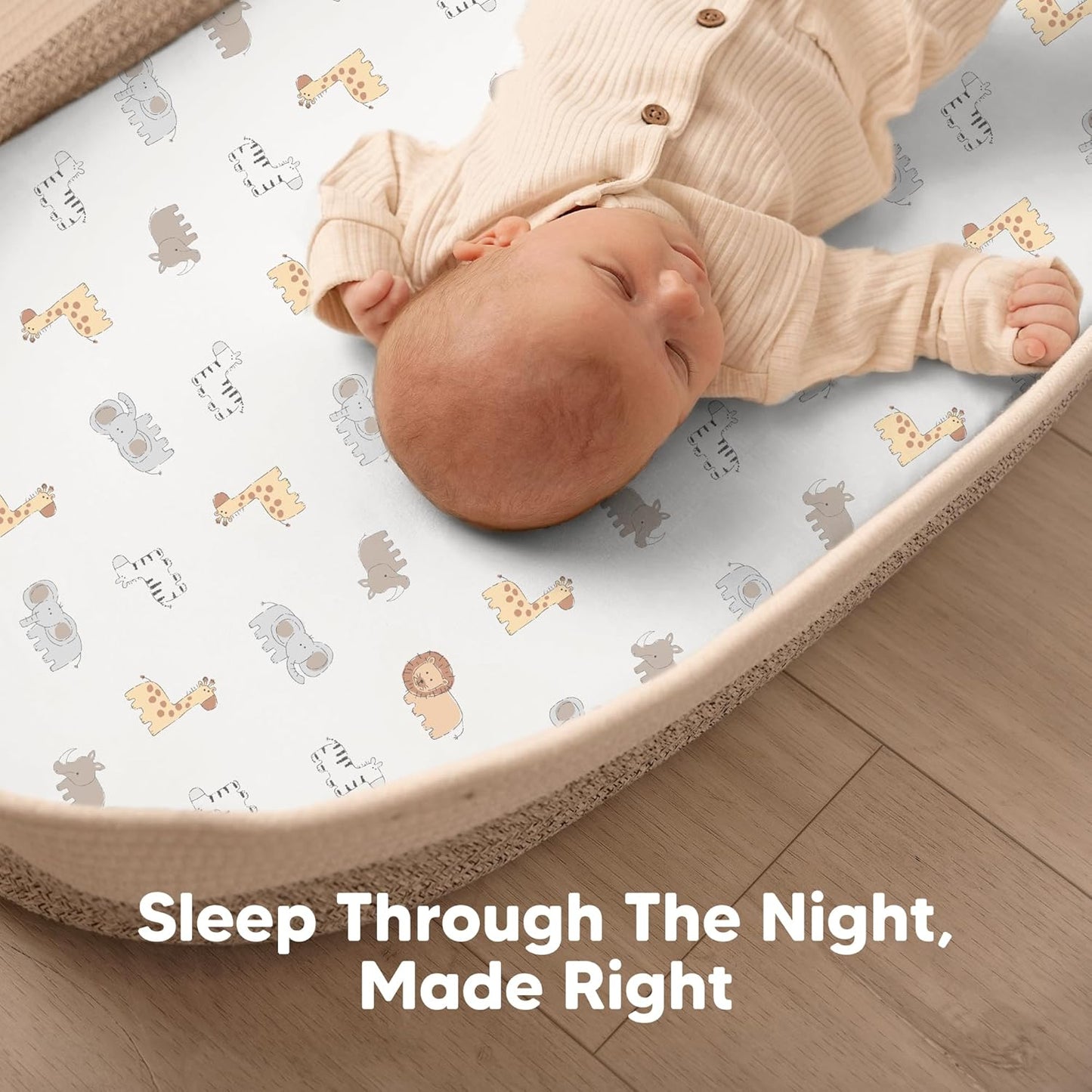2-Pack Organic Bassinet Sheets for Girls, Boys - 100% Cotton Bassinet Mattress Sheets Compatible with Halo Bassinest Swivel Sleeper, Graco, Baby Delight, Chicco, Unisex Fitted Bassinet Sheets (Elly)