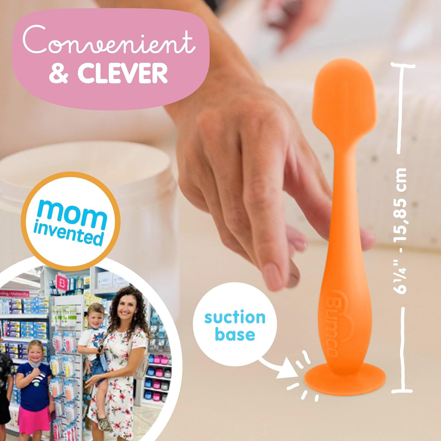 Bumco Diaper Cream Spatula (2-Pack) - BPA-Free Diaper Bag Essentials, Soft & Flexible Butt Spatula Baby, Mom-Invented Butt Paste Spatula, Diaper Cream Applicator, Bumco Baby Bum Brush, Diaper Spatula