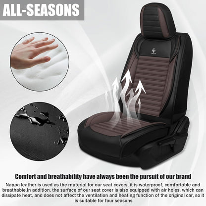 Seat Covers Fit for Mini Convertible 2009-2025 Premium Leather Car Seat Covers, Waterproof Non-Slip and Airbag Compatible, Fashion Car Seat Protector (Black Red,Front Set with Pillow)