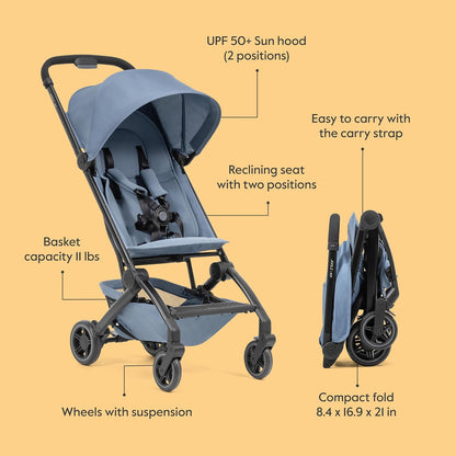 Joolz Dot Ultra Lightweight Travel Stroller – Compact Fold, Airplane Compatible, 5-Point Harness, UPF 50+ Canopy – Easy to Carry City & Travel Stroller - Dune Beige