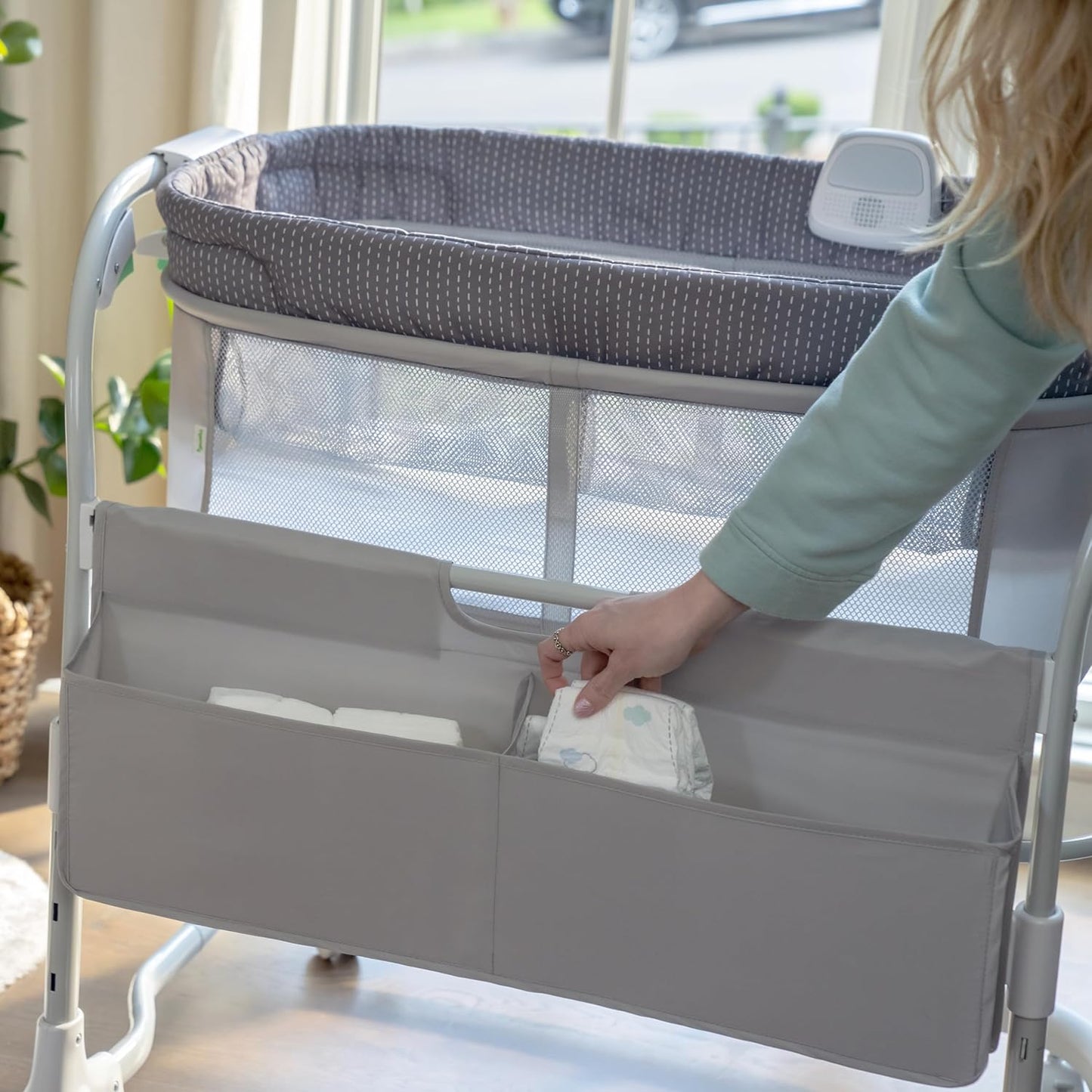 Ingenuity Dream Hero Starlight 3-in-1 Co-Sleeping Bassinet and Crib - Lume (Grey), Unisex, Newborn to 12 Months