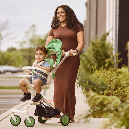 Evolur Velo Rider Travel Stroller – Compact, Lightweight Umbrella Stroller for Toddlers 6–36 Months, One-Hand Fold, Footrest, Rear Platform, 5-Point Harness, Portable & Travel-Friendly