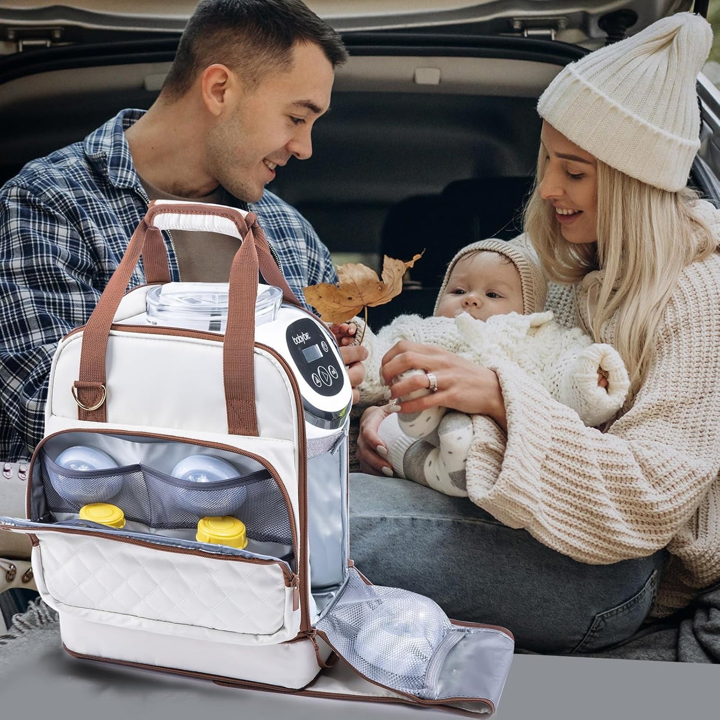 SFYBYHEART Carrying Case Compatible with Baby Brezza Formula Pro Mini Baby Formula Mixer Machine Carrying Bag - Baby Formula Mixer Travel Bag with Pockets for Baby Essential, Pumps, Baby Bottles