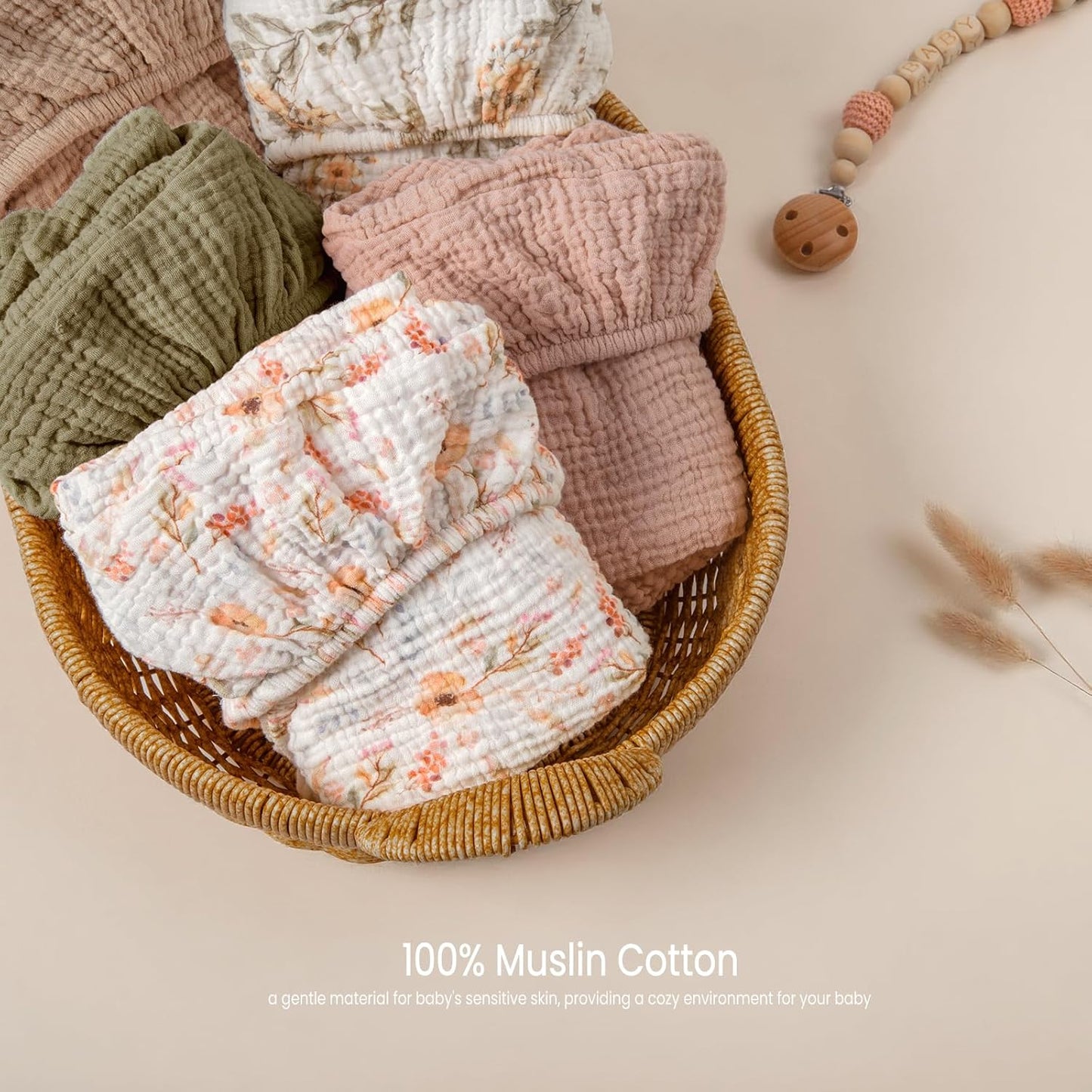 lulumoon Muslin Bassinet Sheets for Baby: Soft Bedside Sleeper Bassinet Fitted Sheets for Boys and Girls