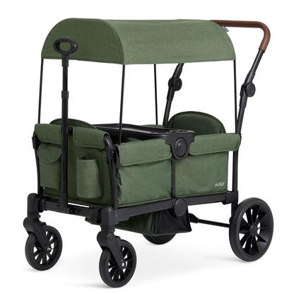 Evolur Velo Rider Travel Stroller – Compact, Lightweight Umbrella Stroller for Toddlers 6–36 Months, One-Hand Fold, Footrest, Rear Platform, 5-Point Harness, Portable & Travel-Friendly