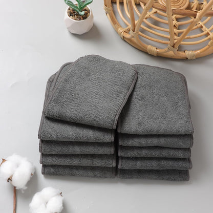 10pcs Reusable Soft 3 Layers Inserts for Baby Cloth Diaper,High Absorbing Washable Liners (10pcs-Grey Inserts)